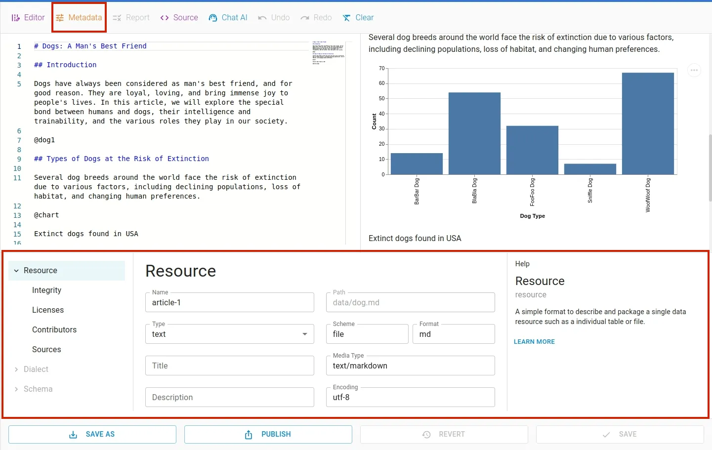 METADATA EDITOR